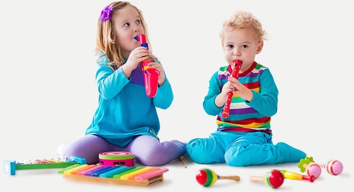 preschool music kids playing instruments
