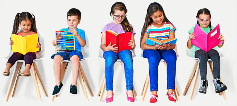 prekinder reading program kids sitting on stools